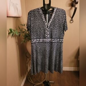 Michael Kors Black and White Patterned Dress